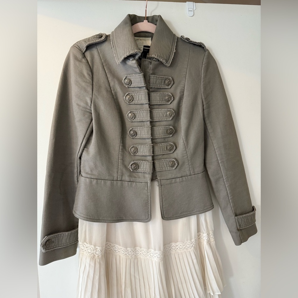 Banana Republic Gray Military Jacket Sz. 4P